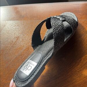 DV by Dolce Vita Black Braided Slip-On Sandals